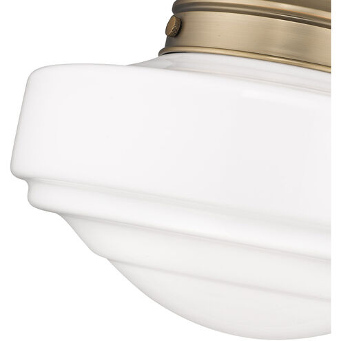 Ingalls 1 Light 12 inch Modern Brass Pendant Ceiling Light in Vintage Milk Glass, Medium